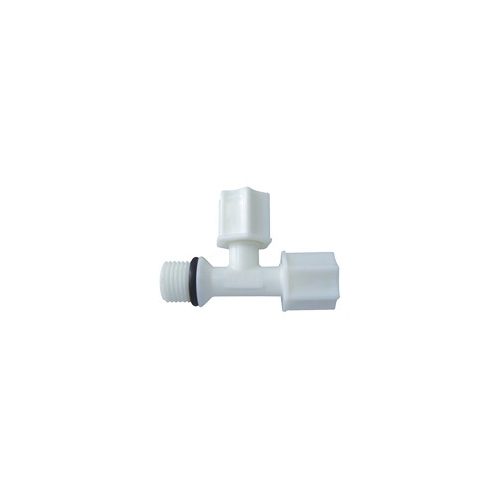 Külsőmenetes "T" elosztó bekötő-idom asszimetrikus 1/4" cső x 1/4" cső x 1/4" menet - Jaco - 7544