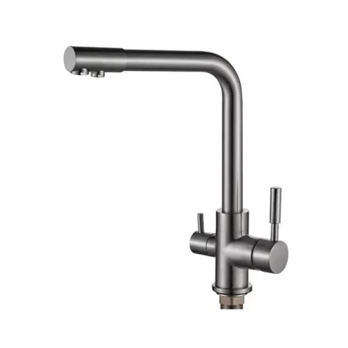 Konyhai csaptelep víztisztítóhoz 3-utas Modern dizájn - hajlított - grafitszürke