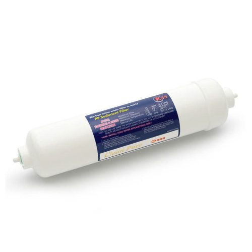 CleanPure 1 mikronos polipropilén mechanikai szűrő -FEMALE quick csatlakozós- 12" x 2,5", In-Line - QF