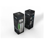 MyLAICA rozsdamentes szálcsiszolt fast disk rendszerű vízszűrő kulacs kék szilikon pánttal- 0,55 literes