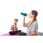 MyLAICA rozsdamentes matt zöldre festett fast disk rendszerű vízszűrő kulacs pánttal- 0,55 literes