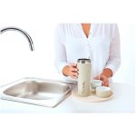 MyLAICA rozsdamentes matt bézsre festett fast disk rendszerű vízszűrő kulacs pánttal- 0,55 literes