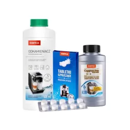   COFFIX kávégép karbantartó készlet - Vízkőoldó-500 ml, Cappuccino Tejrendszer tisztító-250 ml, Tisztítótabletta-10 db