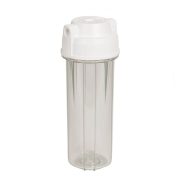   Aquafilter 10"-os Szűrőház átlátszó, dupla "O" gyűrűs, 1/4" csatlakozással