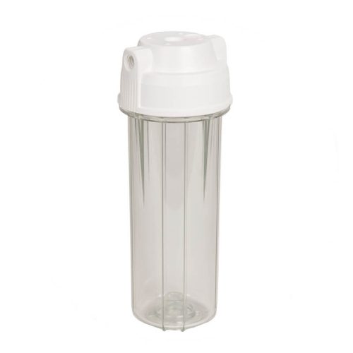 Aquafilter 10"-os Szűrőház átlátszó, dupla "O" gyűrűs, 1/4" csatlakozással