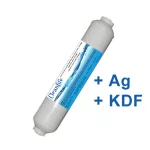 CleanLife aktívszén utószűrő (+Ezüst+KDF) - BELSŐMENETES - 10" x 2", In-Line - BM