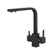   Konyhai csaptelep víztisztítóhoz 3-utas Modern dizájn - szögletes - matt fekete