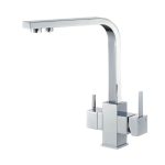 Konyhai csaptelep víztisztítóhoz 3-utas Modern dizájn - szögletes - króm