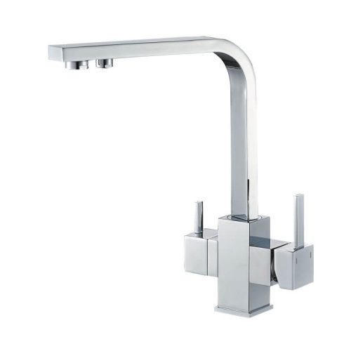 Konyhai csaptelep víztisztítóhoz 3-utas Modern dizájn - szögletes - króm