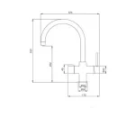 Konyhai csaptelep víztisztítóhoz 4-utas klasszik dizájn - matt fekete