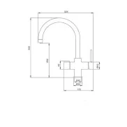   Konyhai csaptelep víztisztítóhoz 4-utas klasszik dizájn - matt fekete