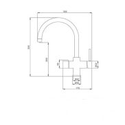   Konyhai csaptelep víztisztítóhoz 4-utas Modern dizájn - króm
