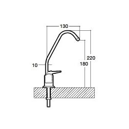   PurePro Csaptelep víztisztítóhoz 1-utas nyomógombos - króm
