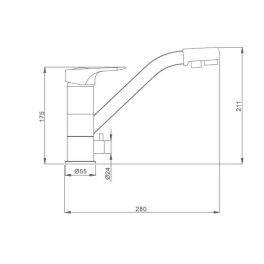   Konyhai csaptelep víztisztítóhoz 3-utas Universal dizájn - króm