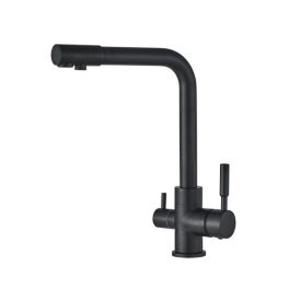   Konyhai csaptelep víztisztítóhoz 3-utas Modern dizájn - hajlított - matt fekete