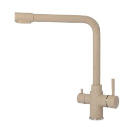   Konyhai csaptelep víztisztítóhoz 3-utas Modern dizájn - hajlított - homok-bézs