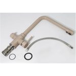 Konyhai csaptelep víztisztítóhoz 3-utas Modern dizájn - hajlított - homok-bézs