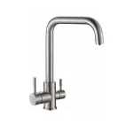 Konyhai csaptelep víztisztítóhoz 3-utas Modern dizájn - hajlított - inox - 1 kifolyóval
