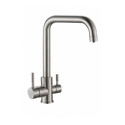 Konyhai csaptelep víztisztítóhoz 3-utas Modern dizájn - hajlított - inox - 1 kifolyóval