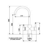 Konyhai csaptelep víztisztítóhoz 3-utas klasszik dizájn - króm