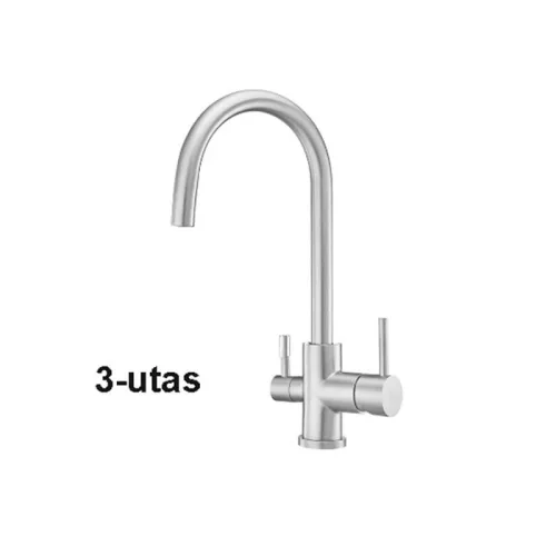 Konyhai csaptelep víztisztítóhoz 3-utas klasszik dizájn - inox