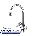 PurePro Konyhai csaptelep víztisztítóhoz 3-utas Klasszik dizájn 1 - íves - króm