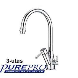   PurePro Konyhai csaptelep víztisztítóhoz 3-utas Klasszik dizájn 1 - íves - króm