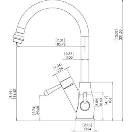   PurePro Konyhai csaptelep víztisztítóhoz 3-utas Klasszik dizájn 1 - íves - króm