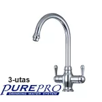 PurePro Konyhai csaptelep víztisztítóhoz 3-utas Klasszik dizájn 2 - íves - króm