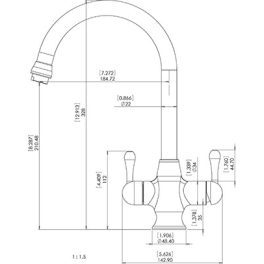   PurePro Konyhai csaptelep víztisztítóhoz 3-utas Klasszik dizájn 2 - íves - króm