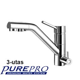   PurePro Konyhai csaptelep víztisztítóhoz 3 - utas modern dizájn - króm