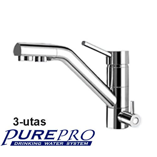 PurePro Konyhai csaptelep víztisztítóhoz 3 - utas modern dizájn - króm