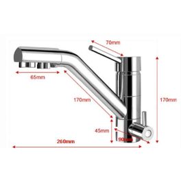   PurePro Konyhai csaptelep víztisztítóhoz 3 - utas modern dizájn - króm
