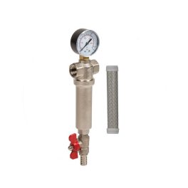   Aquafilter mechanikai előszűrő RÉZ szűrőházban, nyomásmérővel, 100 mikron 1"