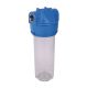 Aquafilter 10"-os 3 részes szűrőház 1/2" csatlakozással átlátszó házzal - új típus (FHPR12-3BS)