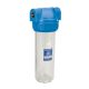 Aquafilter 10"-os 3 részes szűrőház 1/2" réz csatlakozással átlátszó házzal  (FHPR12-3S)