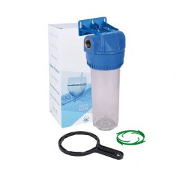   Aquafilter 10"-os 3 részes szűrőház 3/4" csatlakozással átlátszó házzal készletben - új típus