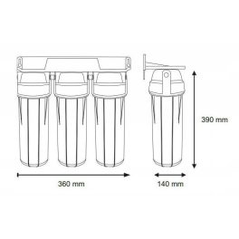   Aquafilter 3 lépcsős 10"-os Szűrőház 3/4" csatlakozással, kék házzal, dupla "O" gyűrűs - réz menetes