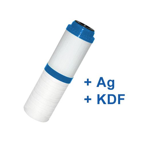 CleanLife Kombinált aktív szén szűrőbetét kétlépcsős asztali víztisztítóhoz ezüsttel és KDF-fel