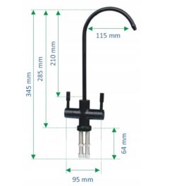   Supreme csaptelep víztisztítóhoz 2-utas Modern dizájn - fekete