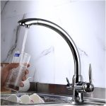 Konyhai csaptelep víztisztítóhoz 3-utas, íves - króm