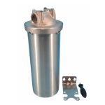 HomeWater 10"-os BIGBLUE rozsdamentes szűrőház 1" csatlakozással, meleg vízre