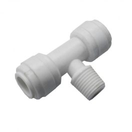   Külsőmenetes "T" elosztó bekötő-idom 3/8" cső x 1/4" menet x 3/8" cső - Quick