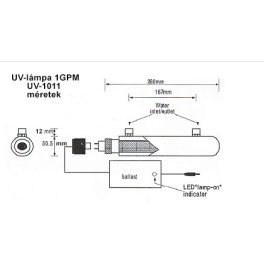 UV lámpa készlet UV-1011 - 6W - 1GPM-2x2P