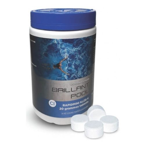 Brillant Pool Rapid Mini Klór "H" (20 gr), 55%, 1 kg, klórtabletta
