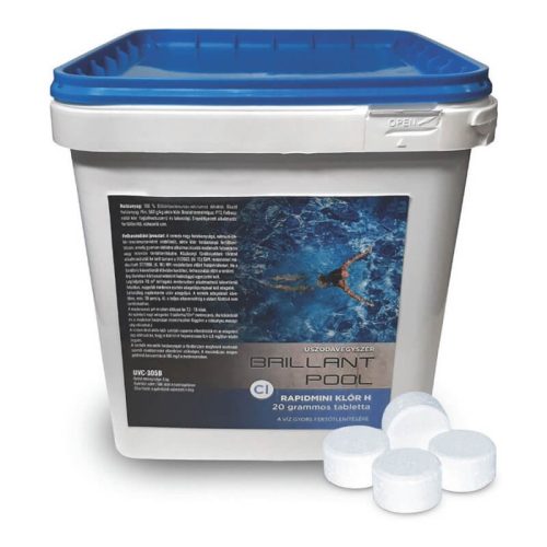 Brillant Pool Rapid Mini Klór "H" (20 gr), 55%-os, 5 kg, klórtabletta