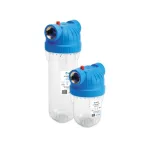 USTM 10"-os Szűrőház 1/2" csatlakozással, átlátszó házzal, BPA mentes, 8 bar nyomásig (FHPR12-B-AQ)