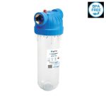 USTM 10"-os Szűrőház 3/4" csatlakozással, átlátszó házzal, BPA mentes, 8 bar nyomásig (FHPR34-B-AQ)